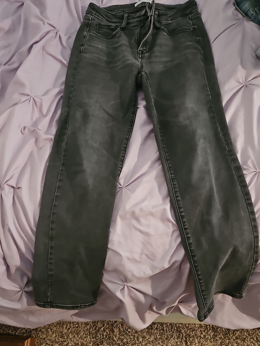 Nine West Women's Washed Black Straight-Leg Jeans